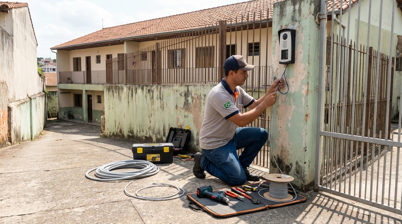 Instalação de Porteiro Eletrônico no Jardim Glória, Maringá‑PR