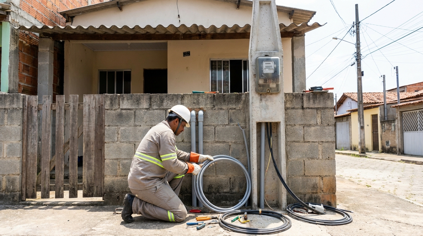 Instalação de Poste Padrão no Ebenezer, Maringá‑PR