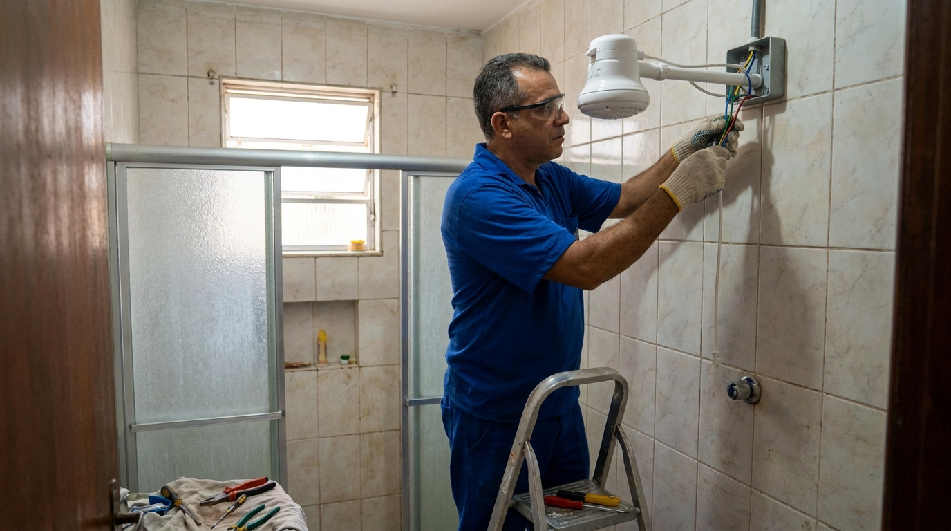 Substituição de Chuveiro Antigo no Jardim Atami, Maringá‑PR