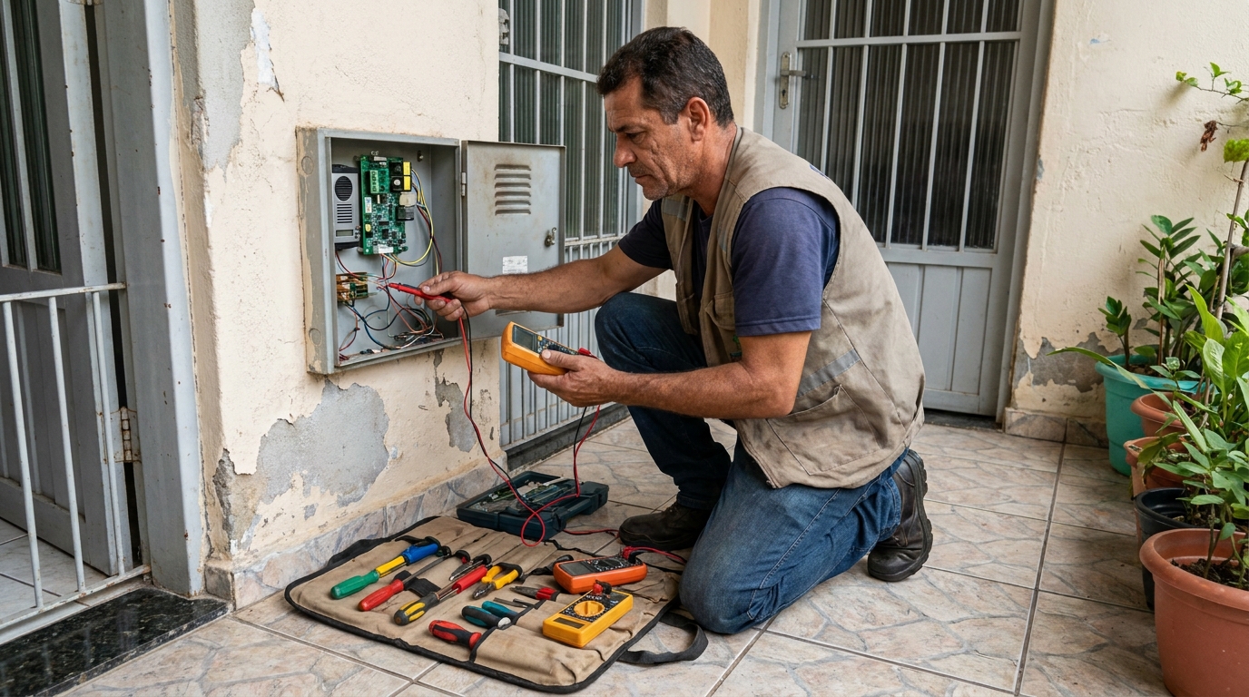 Troca de Fiação de Interfone no Conjunto João de Barro Cidade Canção, Maringá‑PR